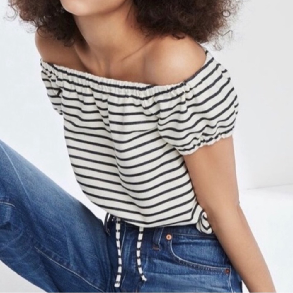 Madewell Striped Melody Off-the-Shoulder Top XXS
